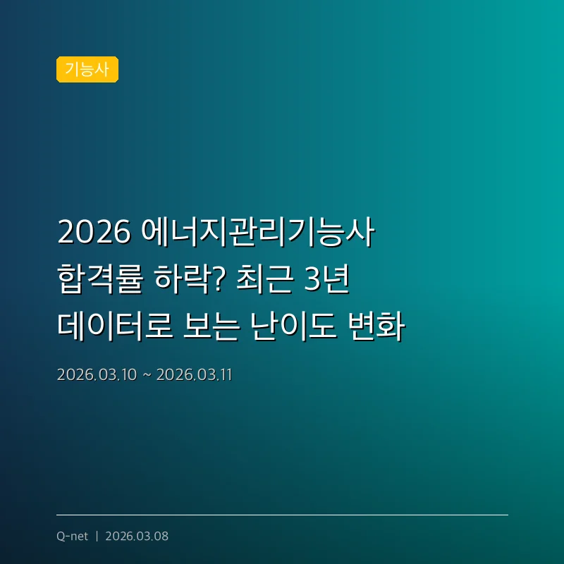 2026 에너지관리기능사 합격률 하락? 최근 3년 데이터로 보는 난이도 변화